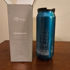 Sipology Pop Star Stainless Steel Tumbler Steeped Teal Soda Can Design